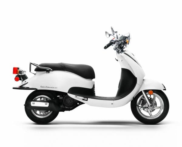 Arctic White Cali Classic 50 scooter for sale in Seacoast NH